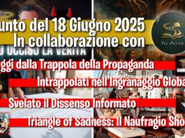 Copertina del podcast di Vel Aliter del 18 giugno 2025. Elenca i temi della puntata: propaganda, ingranaggio globale, dissenso informato e la critica al film Triangle of Sadness.