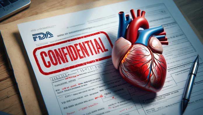 Documenti segreti FDA su rischi miocardite accanto a cuore infiammato