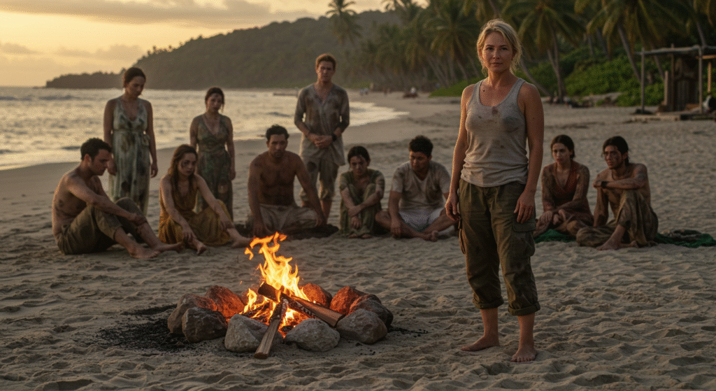 Una ex donna delle pulizie diventa la leader di un gruppo di ricchi naufraghi su un'isola deserta nel film Triangle of Sadness.