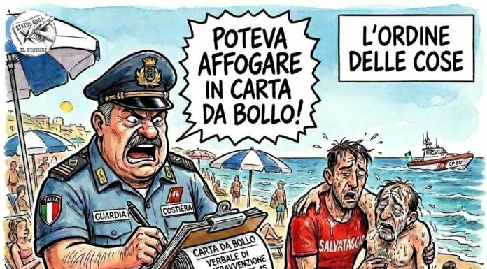 burocrazia balneare: bagnino salva turista e subisce multa esemplare burocrazia balneare - satira su bagnino