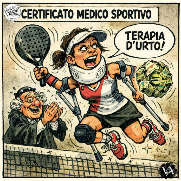 malattia gioca a padel - Satira su Dipendente in malattia