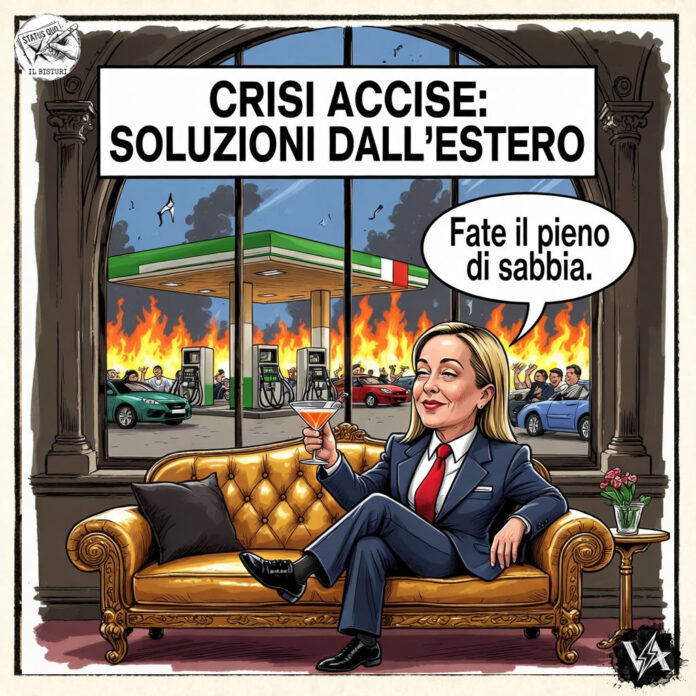 Crisi accise - Satira su Giorgia Meloni