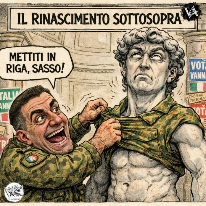 David di Michelangelo Vannacci - Satira su Roberto Vannacci
