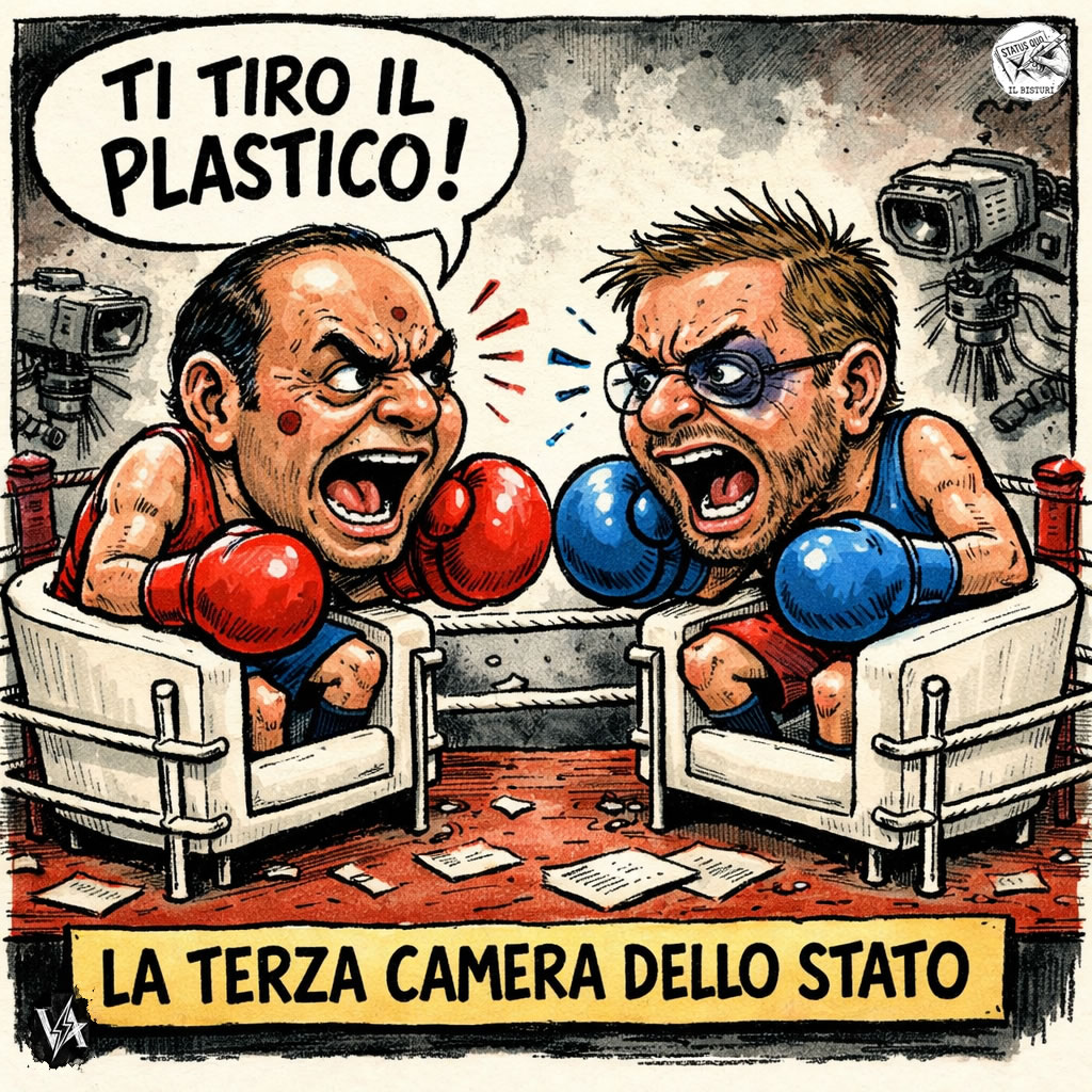 Vignetta Satirica su Rissa Vespa Provenzano Rissa Vespa Provenzano - Satira su Bruno Vespa e Peppe Provenzano