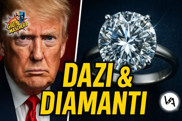 Thumbnail YouTube: Trump e un anello di diamanti con il titolo 