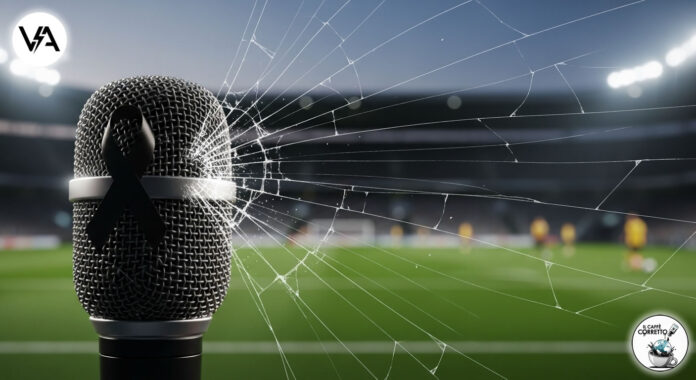 Il fiocco nero indossato dal giornalista Rai Alessandro Antinelli