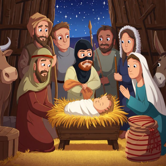 Ladro ricercato si nasconde tra i pastori nel presepe vivente di Lecce vignetta divertente