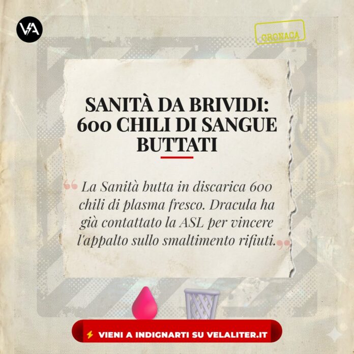 Ancona plasma buttato spreco ospedaliero