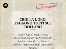 oro: crollo del 10% del prezzo e fuga degli investitori sul dollaro crollo oro: la codardia dei mercati