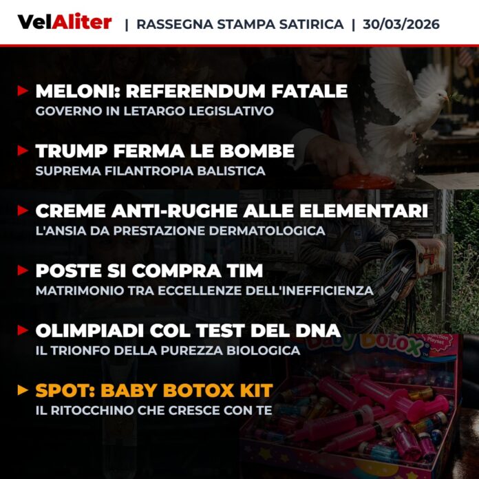 Copertina Rassegna Stampa Satirica VelAliter del 30/03