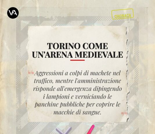 follia a torino: l’incredibile aggressione con machete in strada torino aggressione machete - immagine satirica