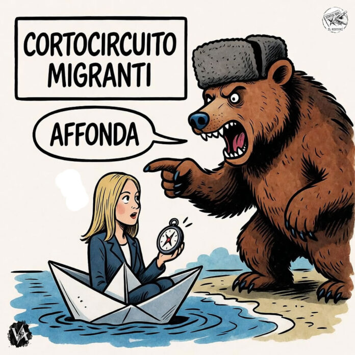 Cortocircuito Migranti - Satira su Governo Meloni e Russia