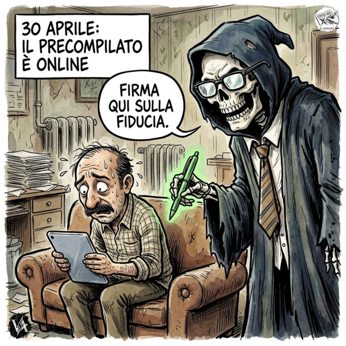 730 precompilato 2026 - Satira su Agenzia delle Entrate