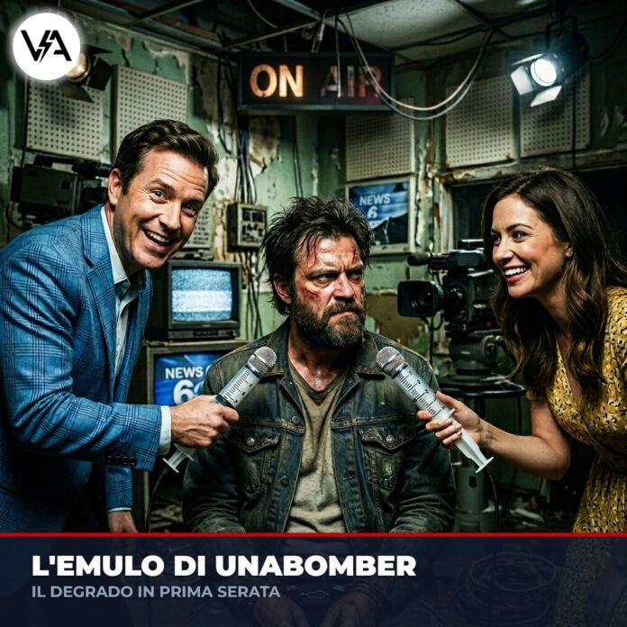Emulo Unabomber satira terrorista intervistato in tv decadente