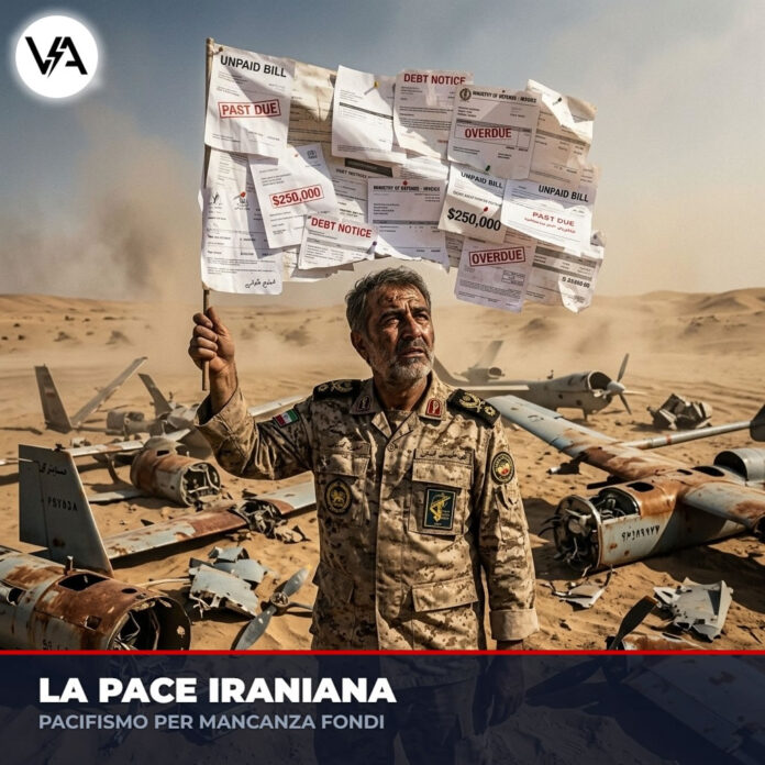 Pezeshkian Guerra satira iraniano nel deserto di droni rotti