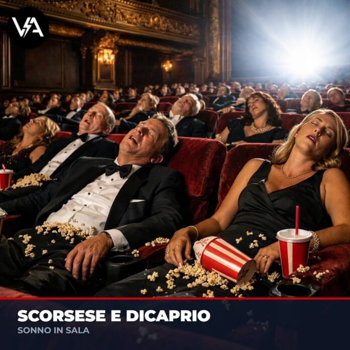Film Scorsese DiCaprio - Spettatori che dormono in un cinema di lusso