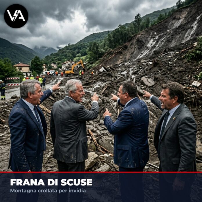 Frana Niscemi Indagati Presidenti in una rappresentazione cruda e satirica.