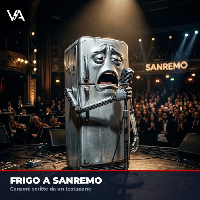 Ascolti TV Sanremo IA in una rappresentazione cruda e satirica.