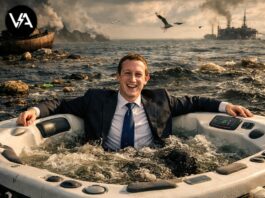 esclusivo zuckerberg: i miliardari brindano al rimbalzo dei mercati zuckerberg miliardari rimbalzo mercati in una rappresentazione cruda e satirica.