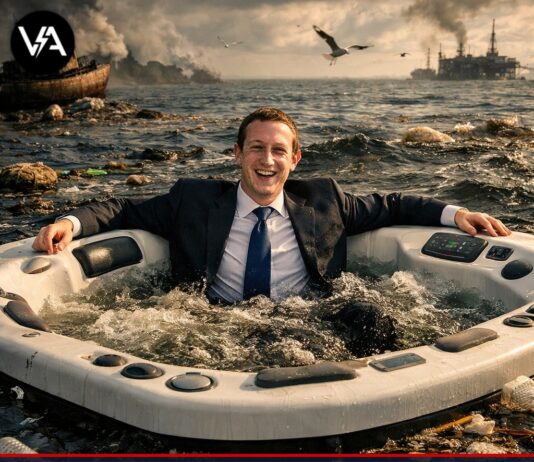 esclusivo zuckerberg: i miliardari brindano al rimbalzo dei mercati zuckerberg miliardari rimbalzo mercati in una rappresentazione cruda e satirica.