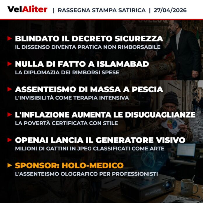 Copertina Rassegna Stampa Satirica VelAliter del 27/04