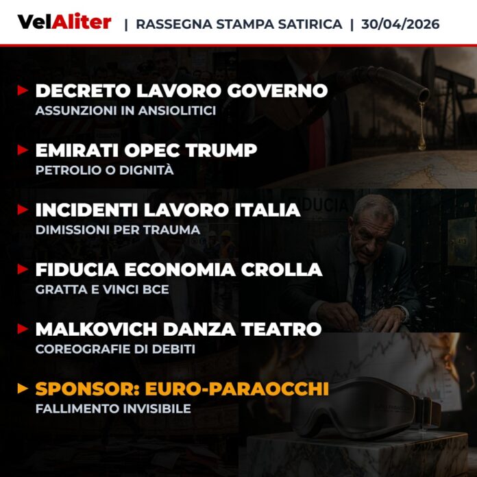 Copertina Rassegna Stampa Satirica VelAliter del 30/04