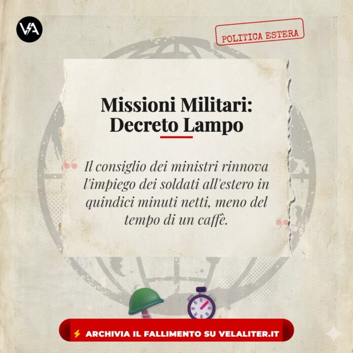Proroga Missioni militari all'estero approvata in tempi record