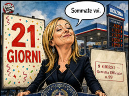 accise benzina: meloni annuncia 21 giorni, la gazzetta ufficiale risponde con 9 accise benzina meloni - satira sul decreto accise e l'annuncio dei 21 giorni