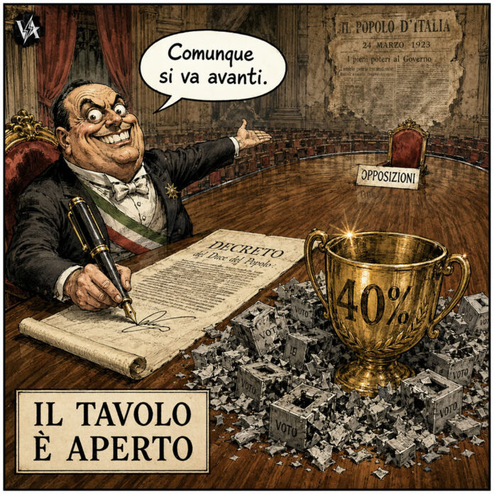 riforma legge elettorale 2026 - Satira sul Premio di Maggioranza e la Legge Acerbo