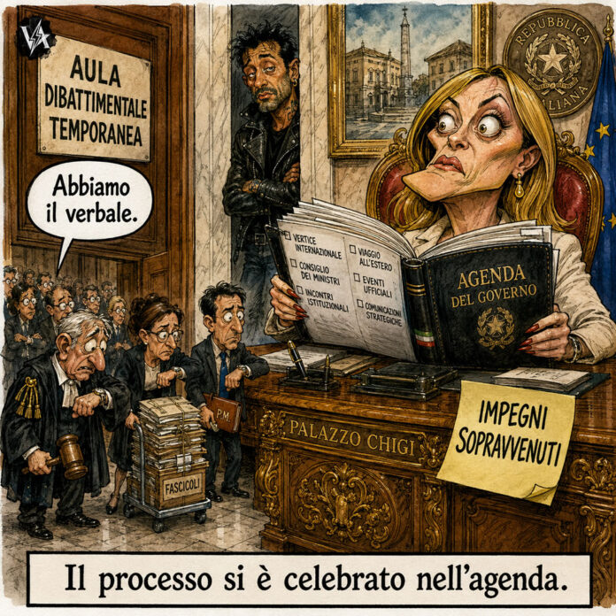 processo Meloni Corona Palazzo Chigi - Satira su Giorgia Meloni