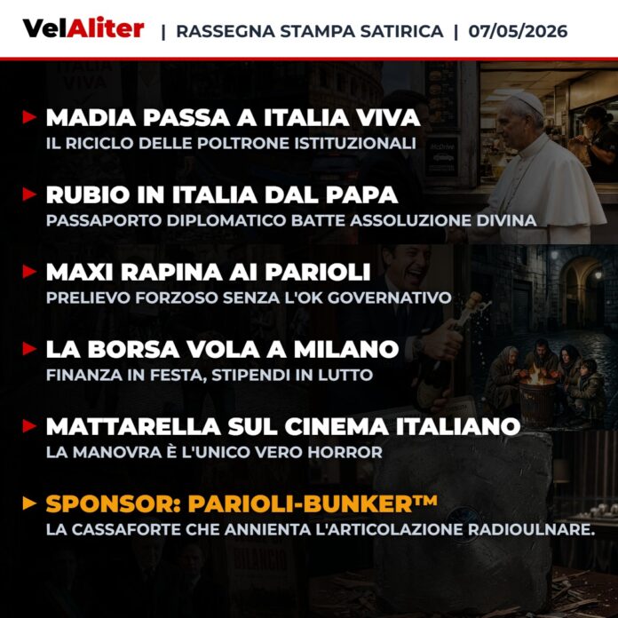 Copertina Rassegna Stampa Satirica VelAliter del 07/05